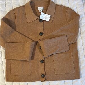 J. Crew Tan Button-Up Blazer